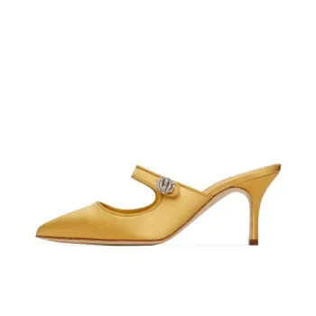 MANOLO BLAHNIK Wrap-toe Slippers Women's Yellow