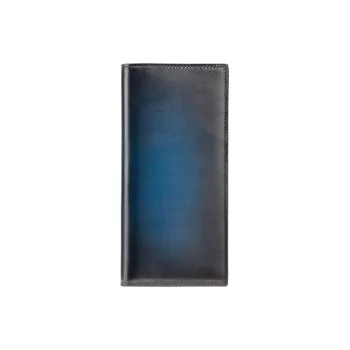 PIERRE CARDIN Cow Leather Wallet Men's Blue/Burgundy/Green