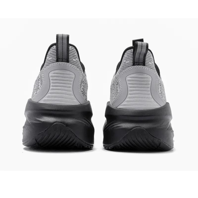 QIAODAN Cushioning Anti-Slip And Wear-Resistant Low-Top Running Shoes Men's Mist Gray Black-4