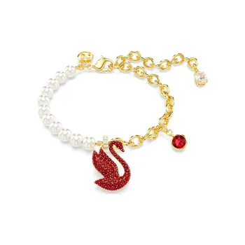 Swarovski Cubic Zirconia Faux Crystal Gold Tone Plated Bracelets Women's Multicolor