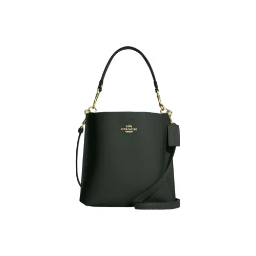 COACH Mollie Cow Split Leather Bucket Bag Handbag Shoulder Bag Crossbody Bag Small Size Women's Amazon Green