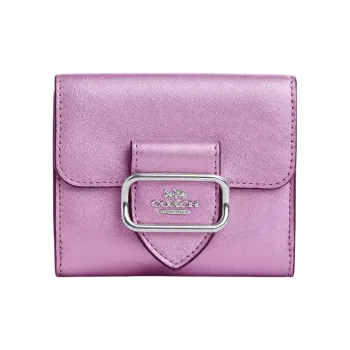 COACH Morgan Smooth Leather Wallet Women's Metal Lilac