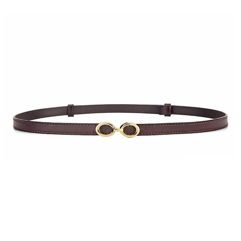 PISHUSHU Premium Selection Niche Design Luxe Feeling Zipper Cow Leather Versatile Leather Belts Women's Width  1.5cm-3