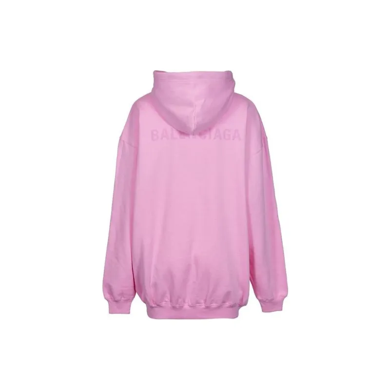 Balenciaga Political Campaign Medium Fit Hoodie 'Bubble Gum/White'-1