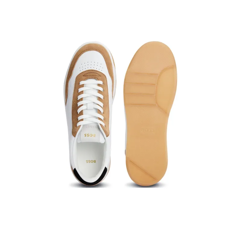 HUGO BOSS Wear-Resistant Low-Top Skateboard Shoes Women's White Brown-3