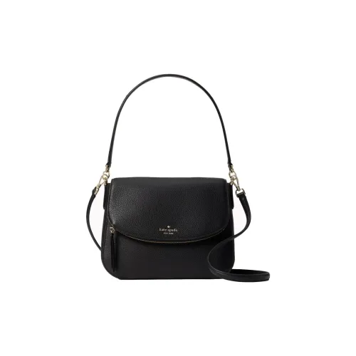 Kate Spade Litchi Grain Leather Crossbody Bag, Shoulder Bag Medium Size Women's Black
