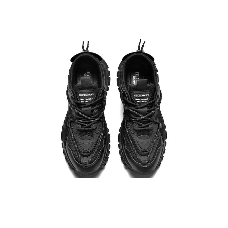 Masongarments Shark Tooth No. 2 Cushioning Height Increasing Low-Top Chunky Sneakers Unisex Black-5
