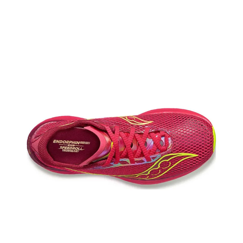 Saucony Endorphin Pro 3 Durable Breathable Low Top Running Shoes Women's Red-3