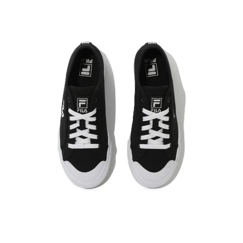 FILA Classic Kicks B V2 Wear resistant And Lightweight Low Top Canvas Shoes Unisex Black White-3