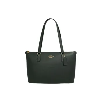 COACH Gallery Cross-Stitch Leather Tote Bag Shopping Bag Shoulder Bag Handbag Large Size Women's Amazon Green