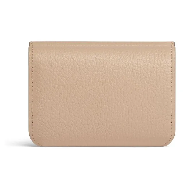 Balenciaga Grained Calfskin Wallet Mini Women's Beige-1