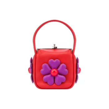 MOSCHINO Nappa Leather Small Square Bag Handbag Extra Mini Women's Red