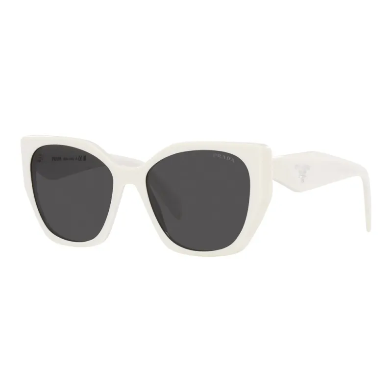 PRADA Plastic Irregular Shape Sunglasses Women's White-0