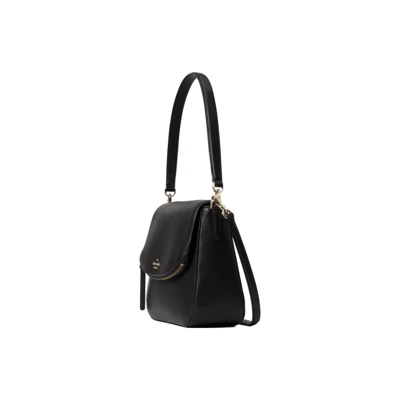 Kate Spade Litchi Grain Leather Crossbody Bag, Shoulder Bag Medium Size Women's Black-1