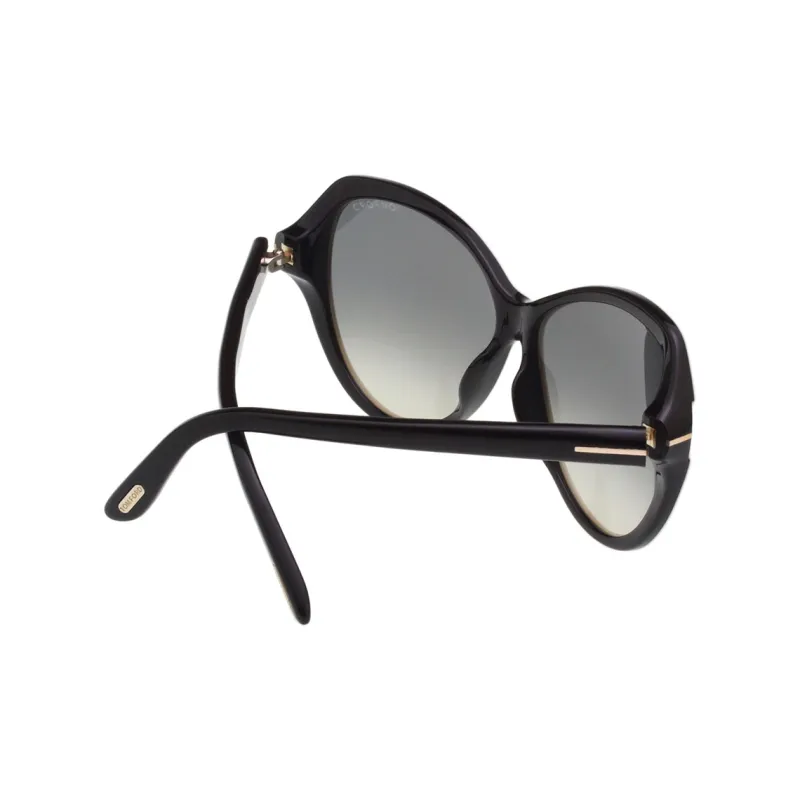 TOM FORD Acetate Alloy Round Sunglasses Unisex Black-1
