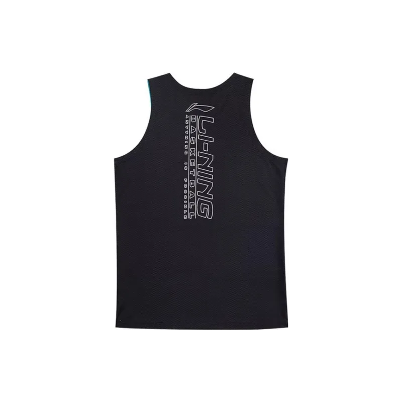 LiNing CBA Collection Basketball Jersey Men's Black Gray-1