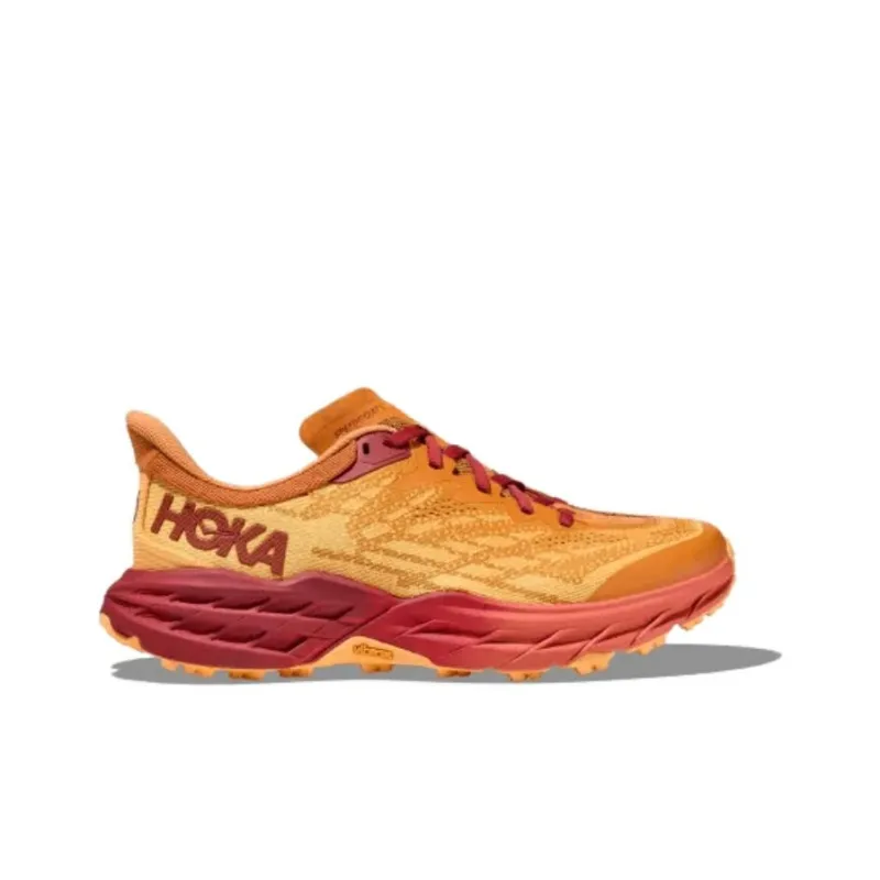 HOKA ONE ONE Speedgoat 5 Cushioning, Wear Resistant Low Top Running Shoes Women's Red Orange-1