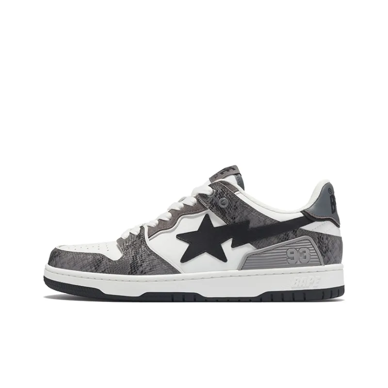 BAPE A BATHING APE Sk8 Sta #1 Black Snakeskin-5
