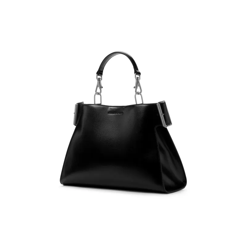 CHARLES&KEITH Synthetic Leather Shoulder Bag, Handbag Trumpets Women's Noir Black/Dark Brown/Sand-5
