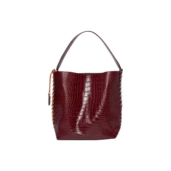 Stella McCartney Frayme Polyurethane Tote Bag Shopping Bag Handbag Shoulder Bags Women's Burgundy Red