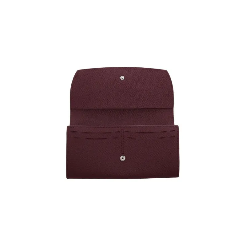 LONGCHAMP Leather Wallet Women's Plum-5