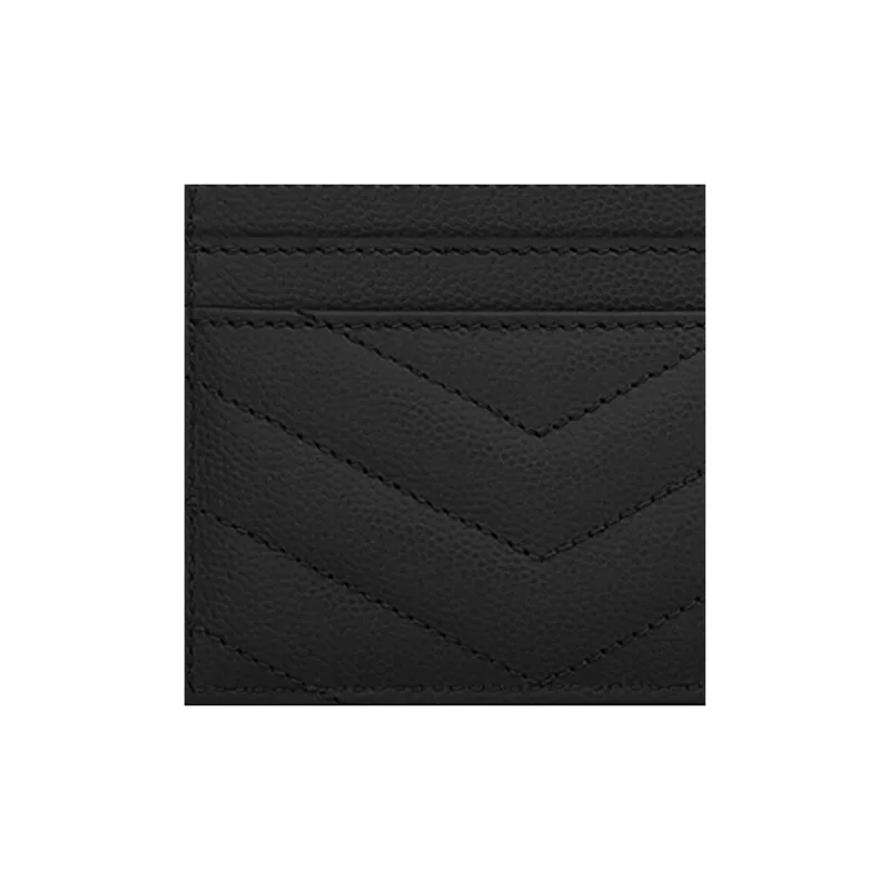 SAINT LAURENT Quilting Leather Card Holder Women's Black-3