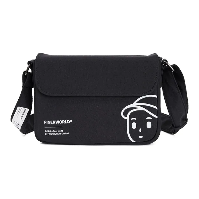 Finerworld Nylon Messenger Bag, Crossbody Bag Regular Unisex Solid Color-5