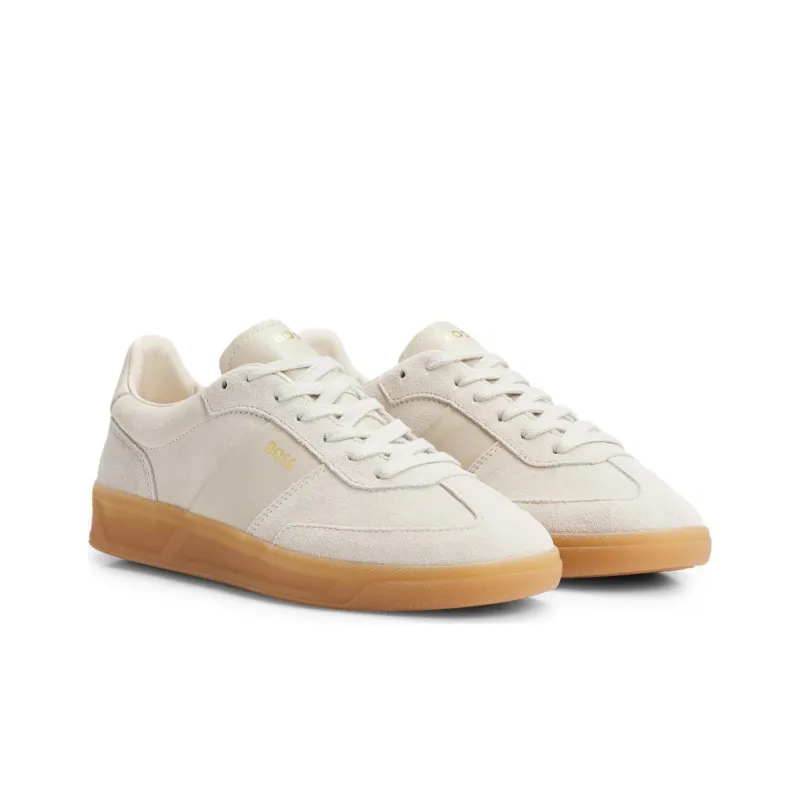 HUGO BOSS Wear-Resistant Low-Top Skateboard Shoes Women's Light Gray-1