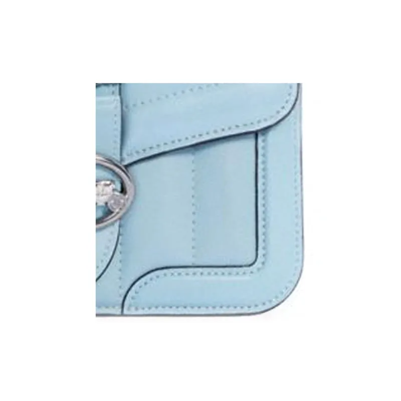 COACH Georgie Leather Small Square Bag Shoulder Bag Crossbody Bag Small Size Women's Ice Blue-3