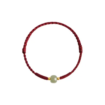 Full House Bracelets Pale Greenish-White Jade Unisex