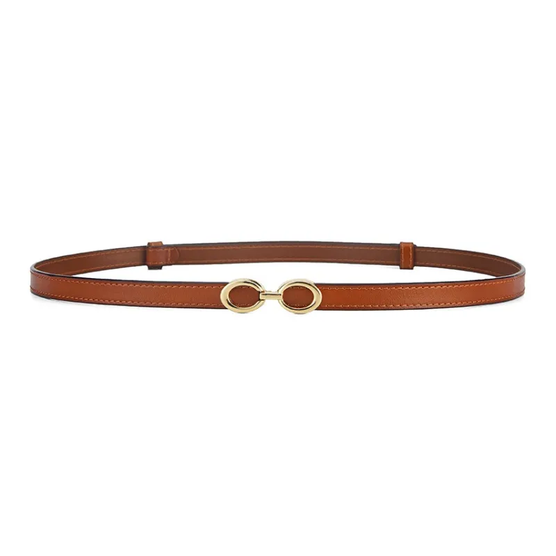 PISHUSHU Premium Selection Niche Design Luxe Feeling Zipper Cow Leather Versatile Leather Belts Women's Width  1.5cm-4