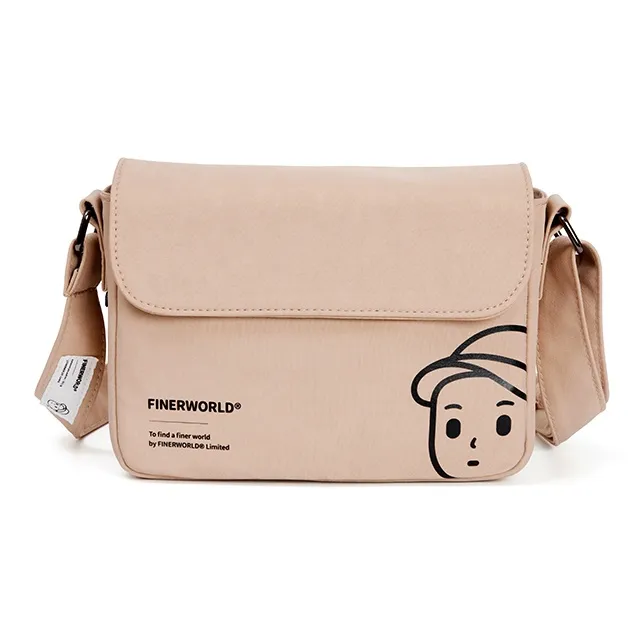 Finerworld Nylon Messenger Bag, Crossbody Bag Regular Unisex Solid Color-0