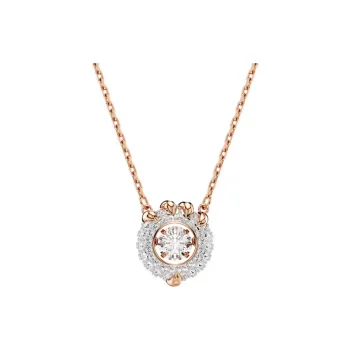 Swarovski Cubic Zirconia Faux Crystal Rose Gold Tone Plated Necklaces Women's Rose Gold