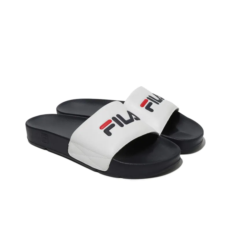 FILA DRIFTER Rubber Sole Abrasion Resistant Slide Slippers Unisex White Black Korean Style-2