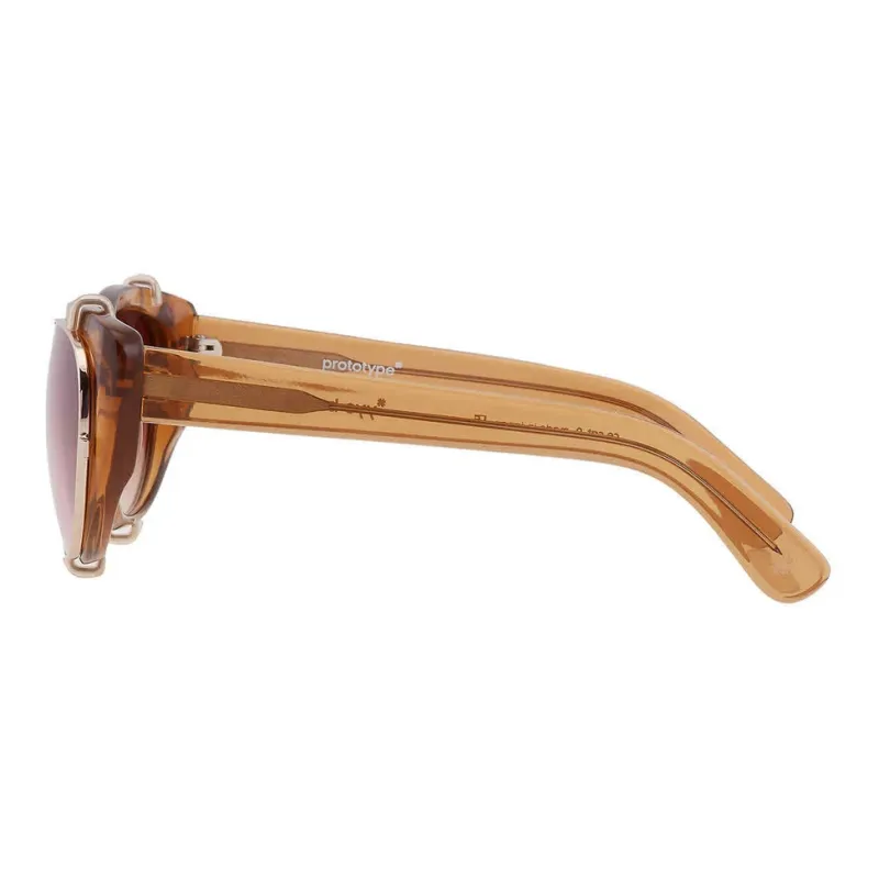 Yohji Yamamoto Acetate Butterfly Sunglasses Unisex Brown-3