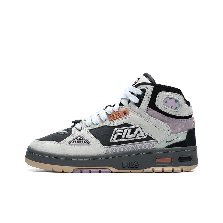 FILA FUSION Teratach Vintage Basketball Shoes Women s Mid Top Black Grey POIZON