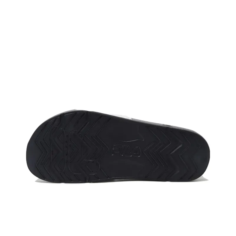 FILA DRIFTER Rubber Sole Abrasion Resistant Slide Slippers Unisex White Black Korean Style-5