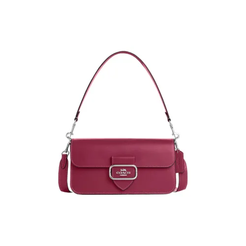 COACH Morgan Premium Calfskin Brick Bag Portable Crossbody Bag Shoulder Bag Women's Bright Purple