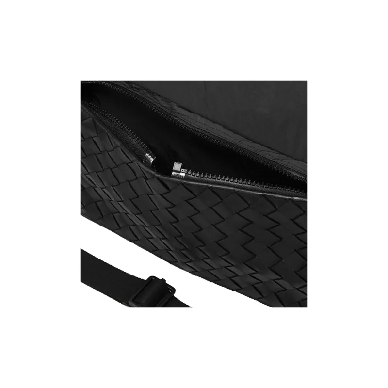 Bottega Veneta Sheepskin Messenger Bag, Shoulder Bag Men's Black-3