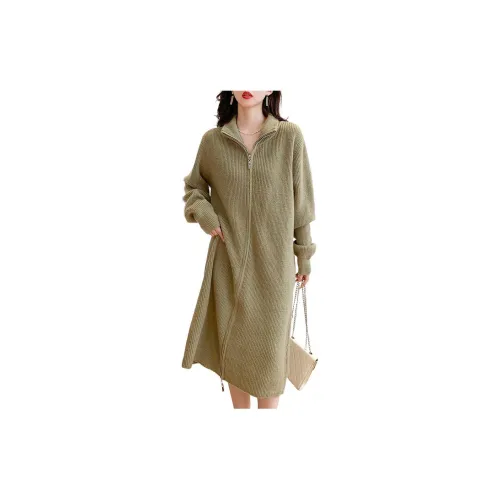 Mokana Long-Sleeved Dresses Women's Light Khaki