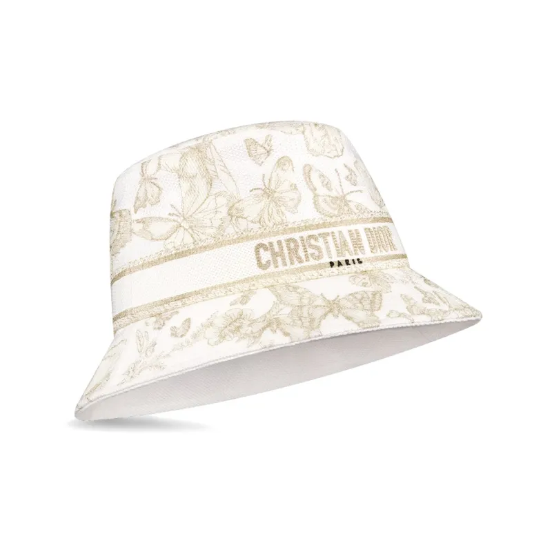 DIOR Cotton, Metal, Polyester, Polypropylene Bucket Hats Women's White-1
