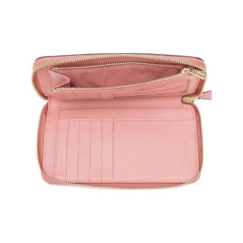 COACH Leather Wallet Medium Size Unisex Light Blush Multicolor-5