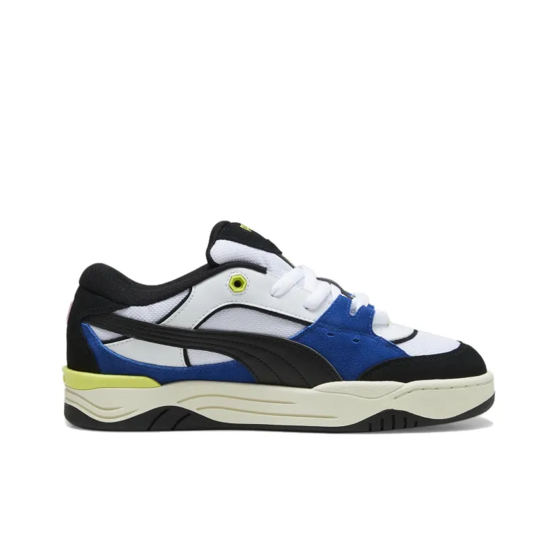 PUMA 180 Leather 180 Slip Resistant Low Top Skateboard Shoes Unisex Blue White Black-1