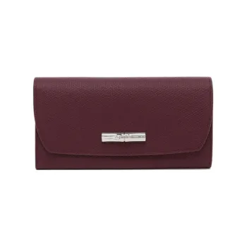 LONGCHAMP Leather Wallet Women's Plum