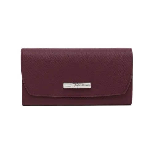 LONGCHAMP Leather Wallet Women's Plum