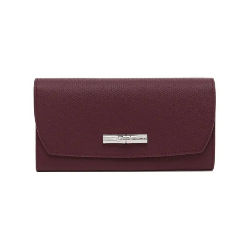 LONGCHAMP Leather Wallet Women's Plum-0
