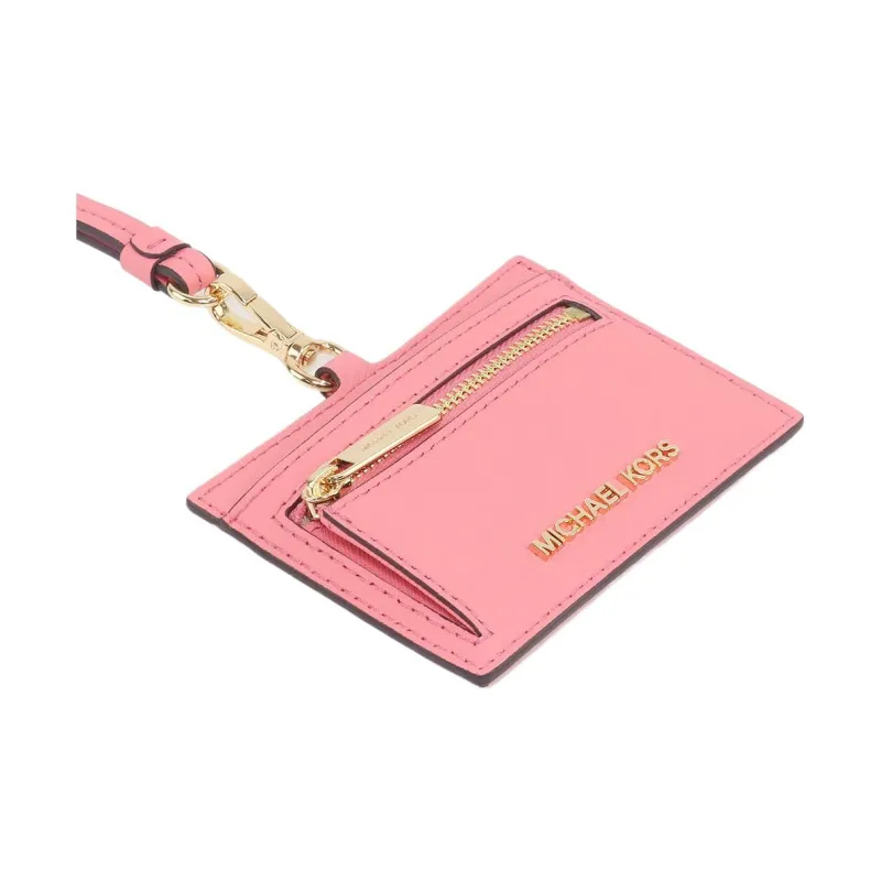 MICHAEL KORS Leather Card Holder Women's Tea Rose-2