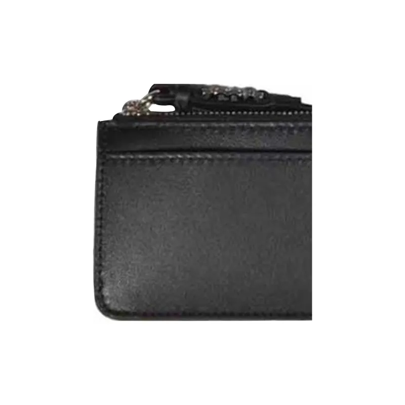 DSQUARED 2 Hammered Texture Cow Leather Wallet, Card Holder Women's Black-2