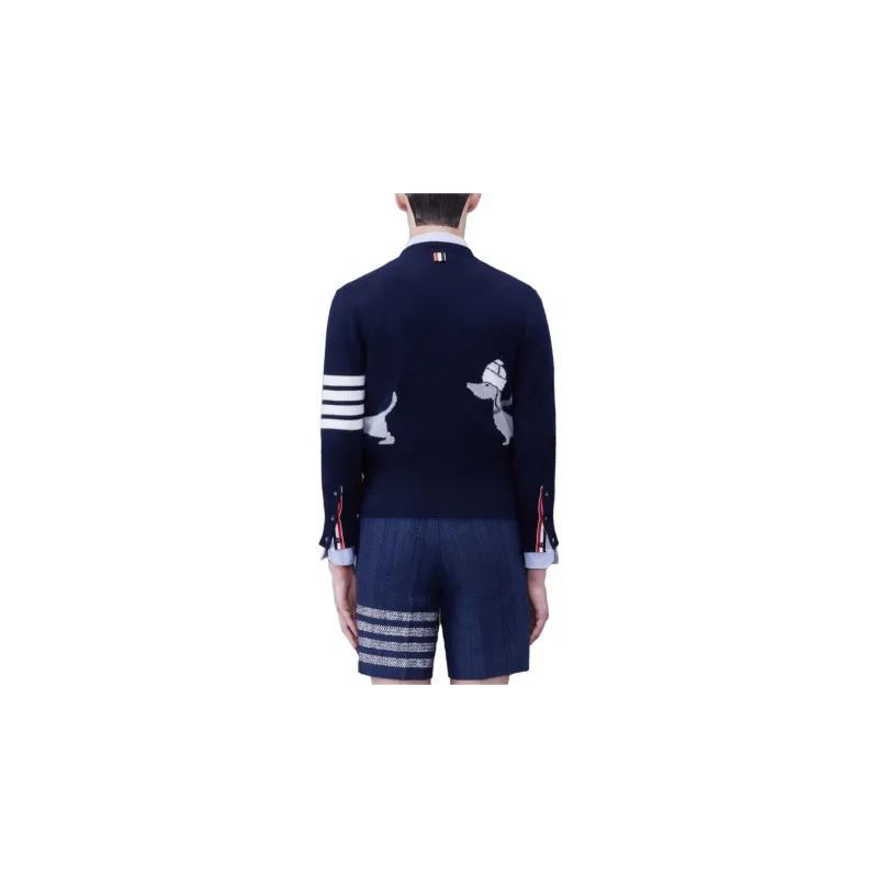 THOM BROWNE Hector 4 Bar Stripe Cardigan-2
