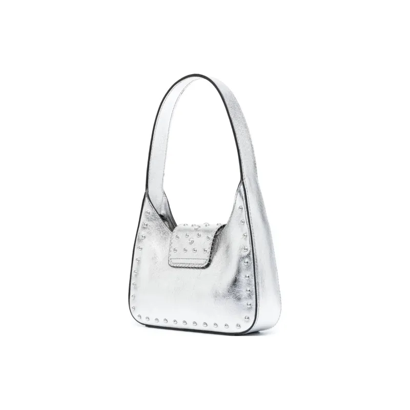 MOSCHINO Calfskin Handbag Shoulder Bag Women's Silver-1